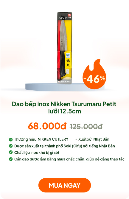 Dao bếp inox Nikken Tsurumaru Petit lưỡi 12.5cm
